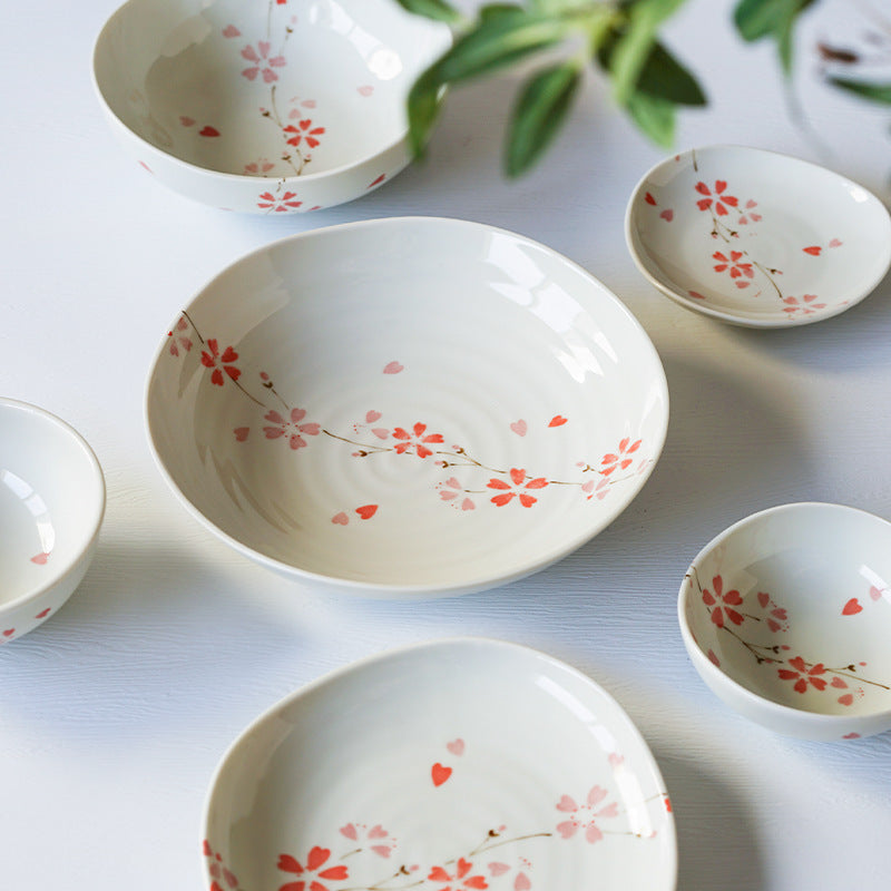 Flower Curtain Ceramic Plate Household Tableware