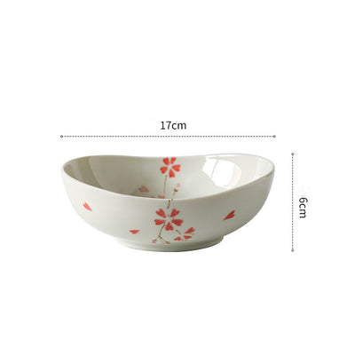 Flower Curtain Ceramic Plate Household Tableware