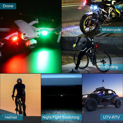 4 Pcs Wireless LED Strobe Lights with Remote Control, 8 Colors USB Charing Waterproof Anti-Collision Led Emergency Warning Lights for Car Motorcycle Drone Aircraft Bike